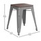 Flash Furniture 4 " Silver Metal Stool with Wood Seat, PK4 ET-BT3503-18-SIL-WD-GG - alternate 10